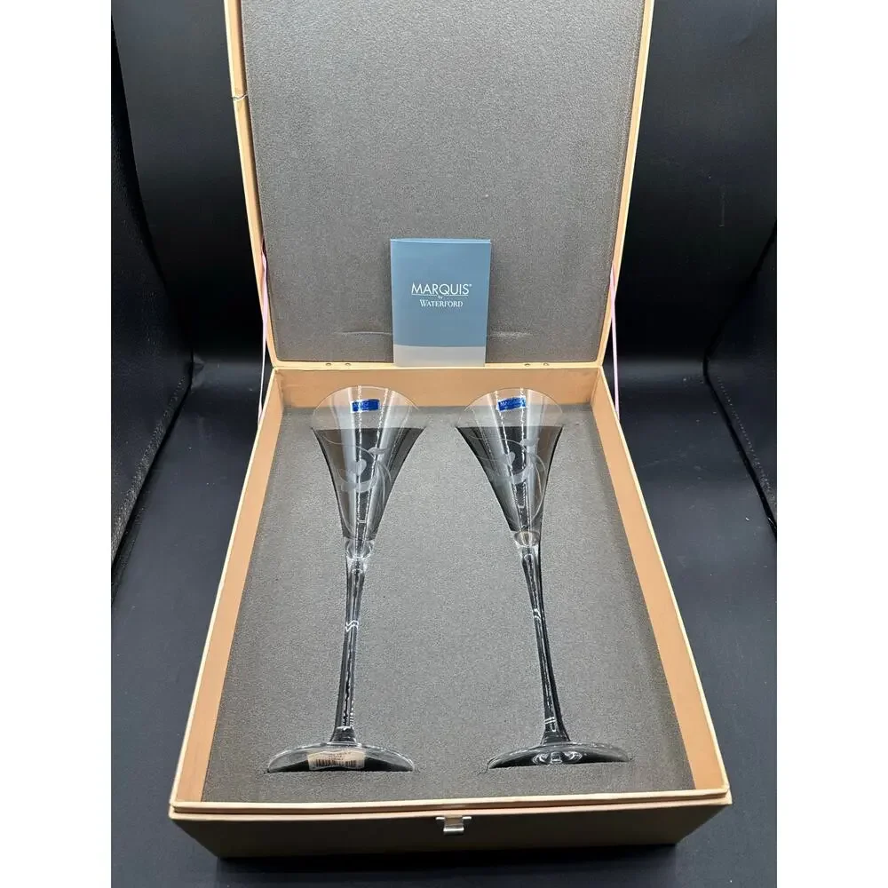 Yours Truly Flute Glass Set- Marquis by Waterford - in box - Picture 2 of 6